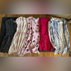 Girls XL 14/16 dress lot polka dot pink stripes cats stars